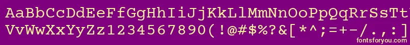 fuente Courier Prime – Fuentes Amarillas Sobre Fondo Morado