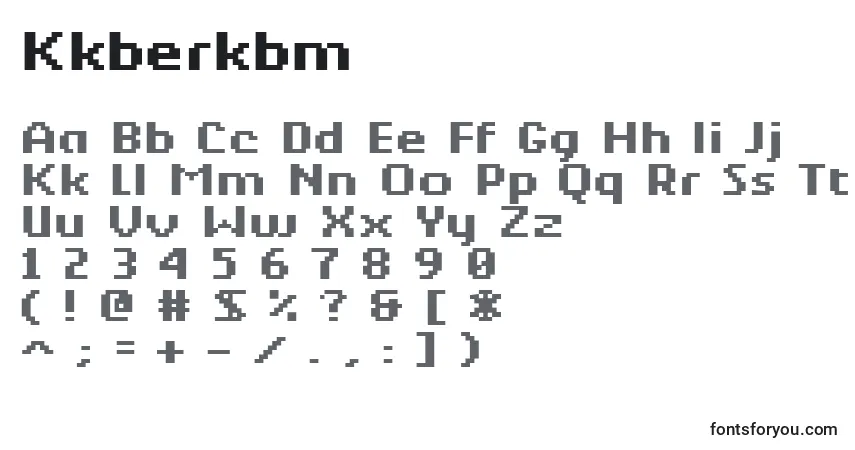 Czcionka Kkberkbm – alfabet, cyfry, specjalne znaki