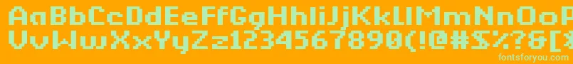 Kkberkbm Font – Green Fonts on Orange Background