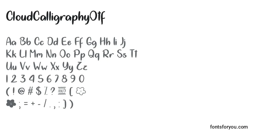 Schriftart CloudCalligraphyOtf – Alphabet, Zahlen, spezielle Symbole