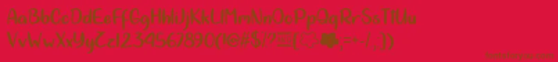 CloudCalligraphyOtf Font – Brown Fonts on Red Background