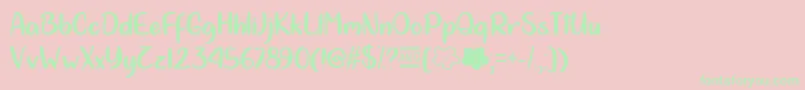 CloudCalligraphyOtf Font – Green Fonts on Pink Background