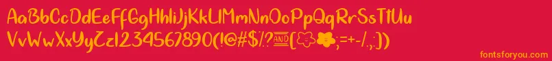フォントCloudCalligraphyOtf – 赤い背景にオレンジの文字