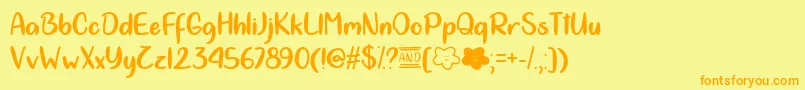 Police CloudCalligraphyOtf – polices orange sur fond jaune
