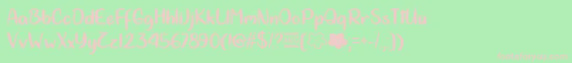 CloudCalligraphyOtf Font – Pink Fonts on Green Background