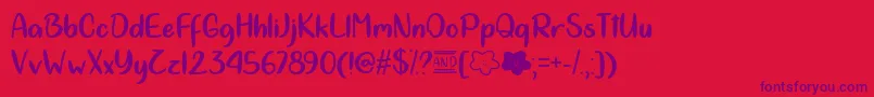フォントCloudCalligraphyOtf – 赤い背景に紫のフォント