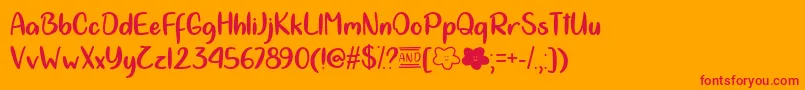 Police CloudCalligraphyOtf – polices rouges sur fond orange