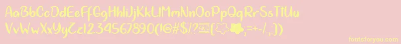 CloudCalligraphyOtf Font – Yellow Fonts on Pink Background