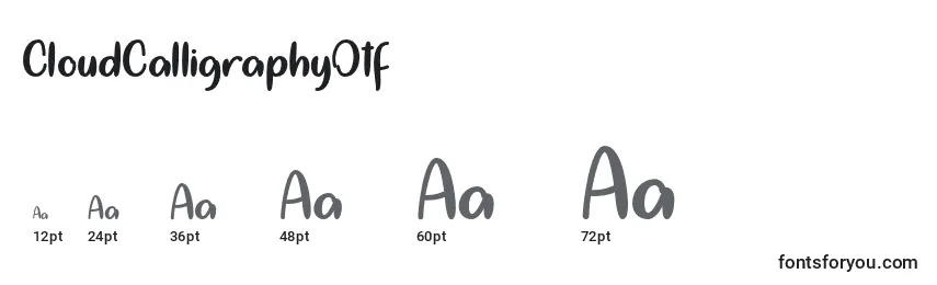 CloudCalligraphyOtf Font Sizes