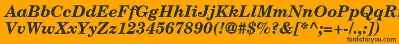 CenturySchoolbookRepriseSsiBoldItalic Font – Black Fonts on Orange Background