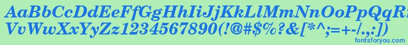CenturySchoolbookRepriseSsiBoldItalic Font – Blue Fonts on Green Background