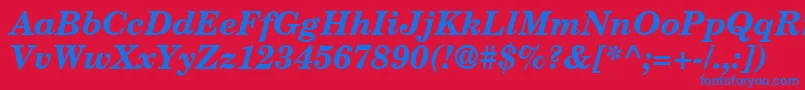 CenturySchoolbookRepriseSsiBoldItalic Font – Blue Fonts on Red Background
