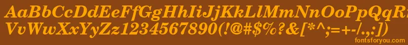CenturySchoolbookRepriseSsiBoldItalic Font – Orange Fonts on Brown Background