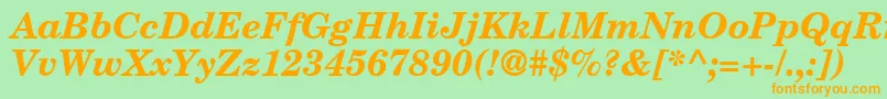 CenturySchoolbookRepriseSsiBoldItalic Font – Orange Fonts on Green Background