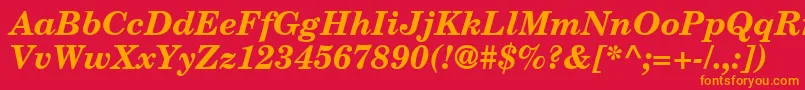 Шрифт CenturySchoolbookRepriseSsiBoldItalic – оранжевые шрифты на красном фоне
