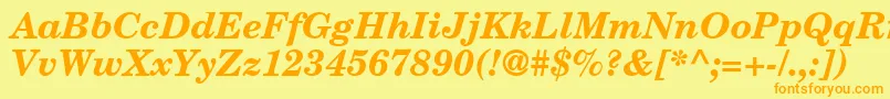 CenturySchoolbookRepriseSsiBoldItalic Font – Orange Fonts on Yellow Background
