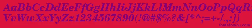 CenturySchoolbookRepriseSsiBoldItalic Font – Purple Fonts on Red Background