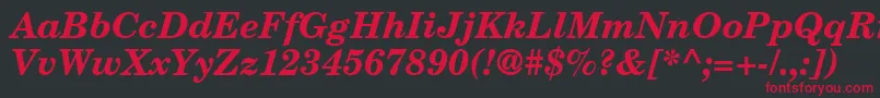 CenturySchoolbookRepriseSsiBoldItalic Font – Red Fonts on Black Background