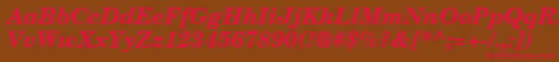 CenturySchoolbookRepriseSsiBoldItalic Font – Red Fonts on Brown Background