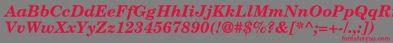 CenturySchoolbookRepriseSsiBoldItalic Font – Red Fonts on Gray Background