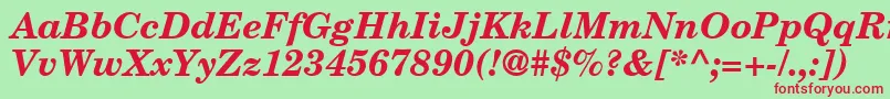 CenturySchoolbookRepriseSsiBoldItalic Font – Red Fonts on Green Background