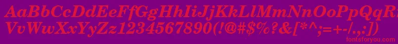 CenturySchoolbookRepriseSsiBoldItalic Font – Red Fonts on Purple Background