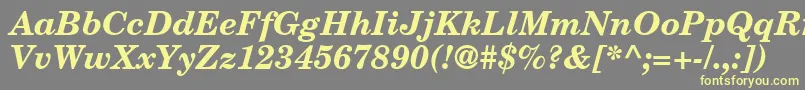 CenturySchoolbookRepriseSsiBoldItalic Font – Yellow Fonts on Gray Background