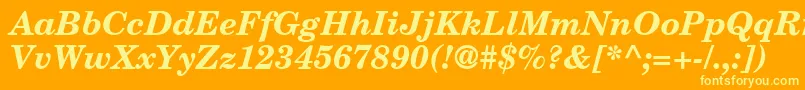 CenturySchoolbookRepriseSsiBoldItalic Font – Yellow Fonts on Orange Background