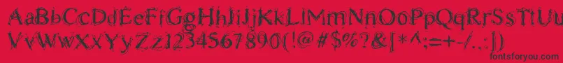 ChaostimesLig Font – Black Fonts on Red Background
