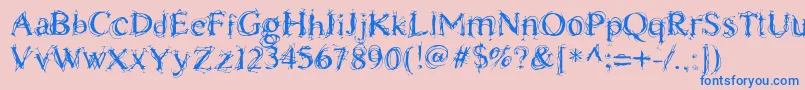 ChaostimesLig Font – Blue Fonts on Pink Background