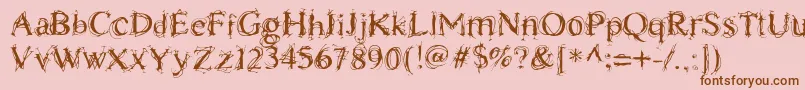 ChaostimesLig-Schriftart – Braune Schriften auf rosa Hintergrund