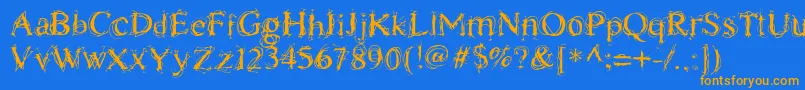 ChaostimesLig Font – Orange Fonts on Blue Background