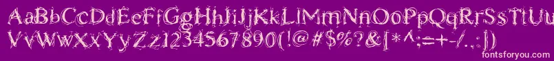 ChaostimesLig Font – Pink Fonts on Purple Background