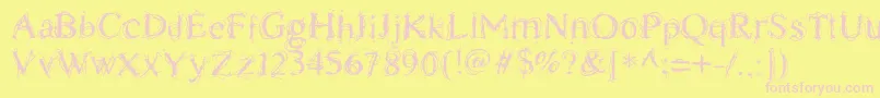 ChaostimesLig Font – Pink Fonts on Yellow Background