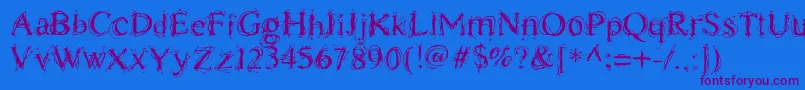 ChaostimesLig Font – Purple Fonts on Blue Background