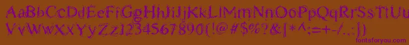 ChaostimesLig Font – Purple Fonts on Brown Background