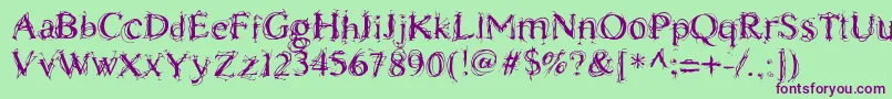 ChaostimesLig Font – Purple Fonts on Green Background
