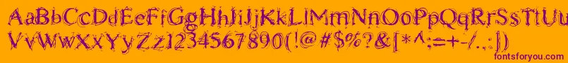 ChaostimesLig Font – Purple Fonts on Orange Background