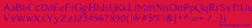 ChaostimesLig Font – Purple Fonts on Red Background