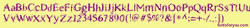 ChaostimesLig Font – Purple Fonts on Yellow Background