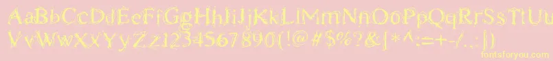 ChaostimesLig-Schriftart – Gelbe Schriften auf rosa Hintergrund