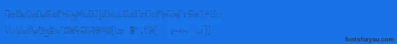 フォントIndiaSnakePixelLabyrinthGameLight – 黒い文字の青い背景