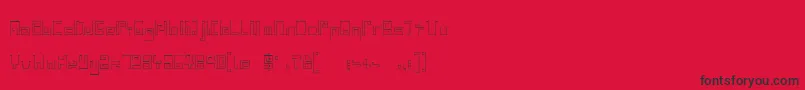 フォントIndiaSnakePixelLabyrinthGameLight – 赤い背景に黒い文字