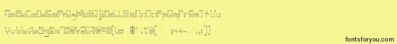 IndiaSnakePixelLabyrinthGameLight-fontti – mustat fontit keltaisella taustalla