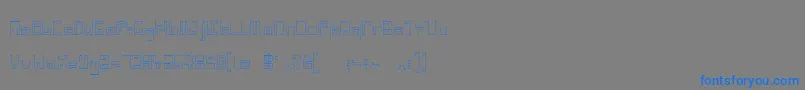 フォントIndiaSnakePixelLabyrinthGameLight – 灰色の背景に青い文字
