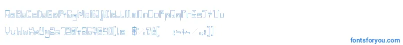 IndiaSnakePixelLabyrinthGameLight-Schriftart – Blaue Schriften auf weißem Hintergrund