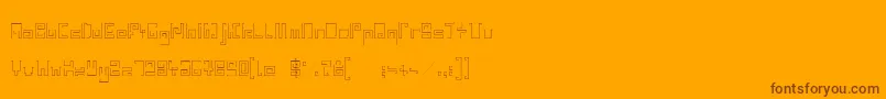 IndiaSnakePixelLabyrinthGameLight-Schriftart – Braune Schriften auf orangefarbenem Hintergrund
