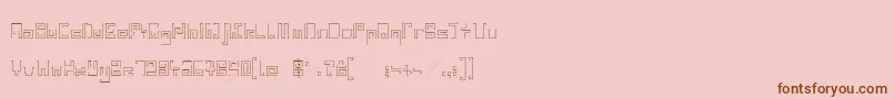 フォントIndiaSnakePixelLabyrinthGameLight – ピンクの背景に茶色のフォント