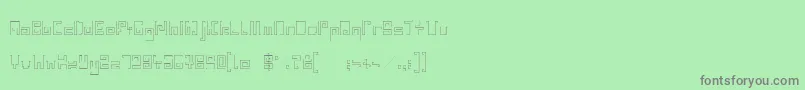 フォントIndiaSnakePixelLabyrinthGameLight – 緑の背景に灰色の文字