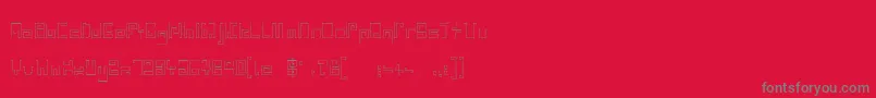 フォントIndiaSnakePixelLabyrinthGameLight – 赤い背景に灰色の文字